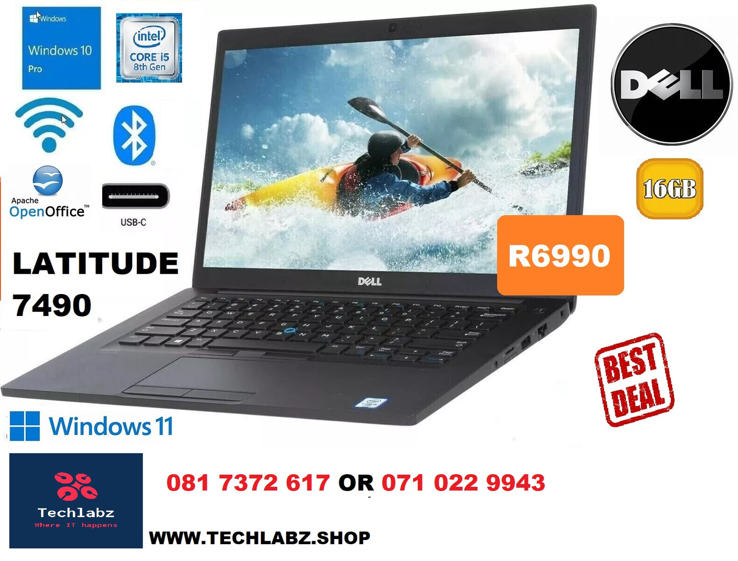 Dell Latitude 7490 intel i5 -256GB - 16GB -Win 10 /Win 11 OFFICE APACHE