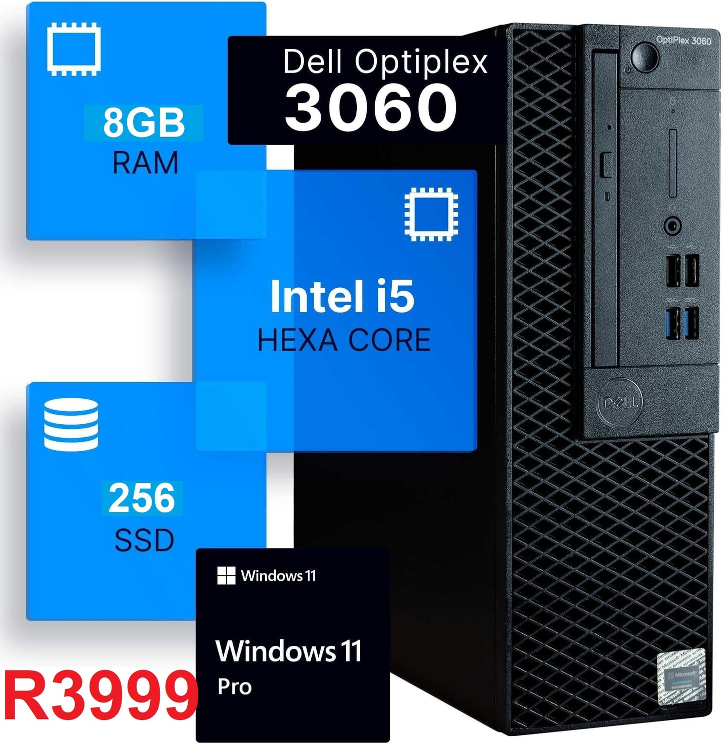 Dell OptiPlex 3060 SFF Desktop Computer with Intel Core i5-8500(8TH GEN)