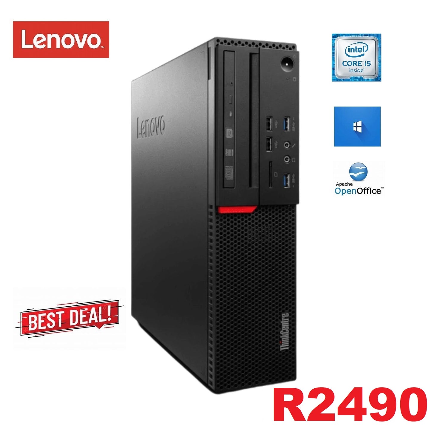 LENOVO THINKCENTRE M900 - I5 6500 - 8GB DDR4 - 256GB SSD - COMPUTER - (refurbs) windows 10 pro