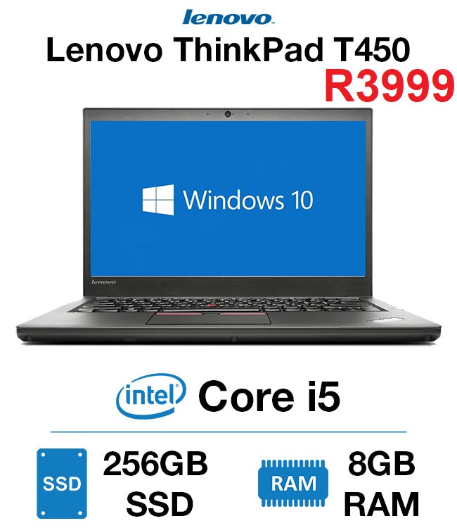 Lenovo ThinkPad T450 - Intel Core i5, 4th Gen 8GB-500GB
