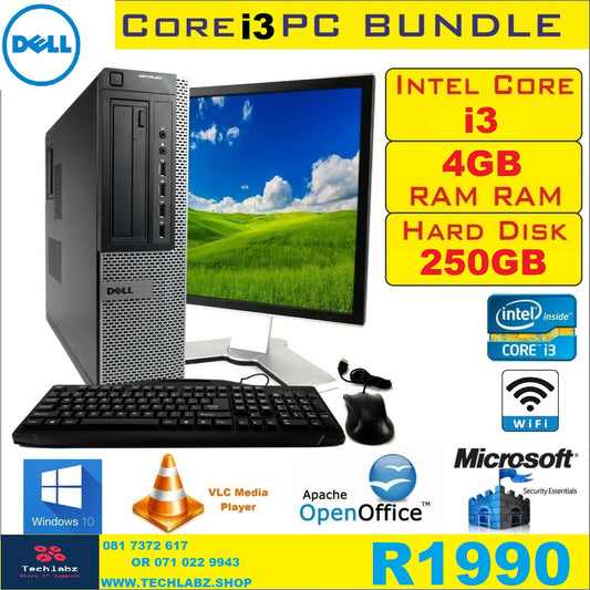Dell Optiplex 7010 USFF - Intel Core i3- / 4GB DDR3 / 500GB HDD / 17" lcd