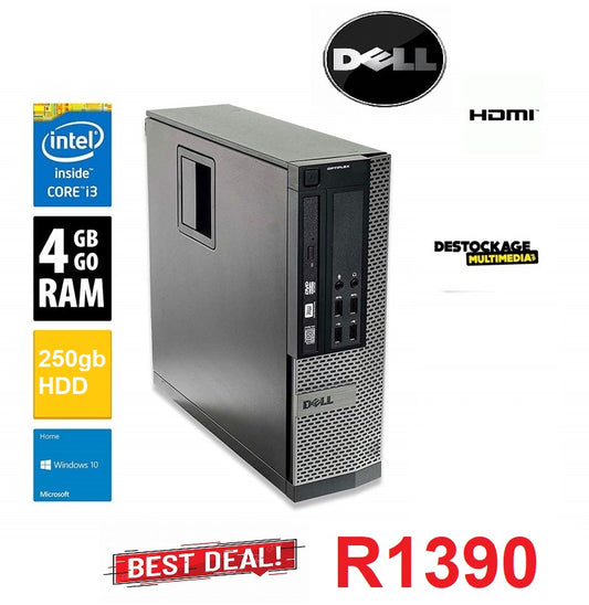Dell Optiplex  SFF Intel Core i3 250GB 4GB RAM Win 10 PC - Refurbished