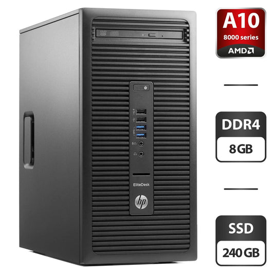 HP EliteDesk 705 G3 Tower - AMD Pro A8-8770 - 8 GB DDR4 - 240 GB SSD - AMD Radion graphics